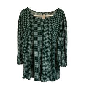 Adrianna Papell 1x green blouse with keyhole back women’s
